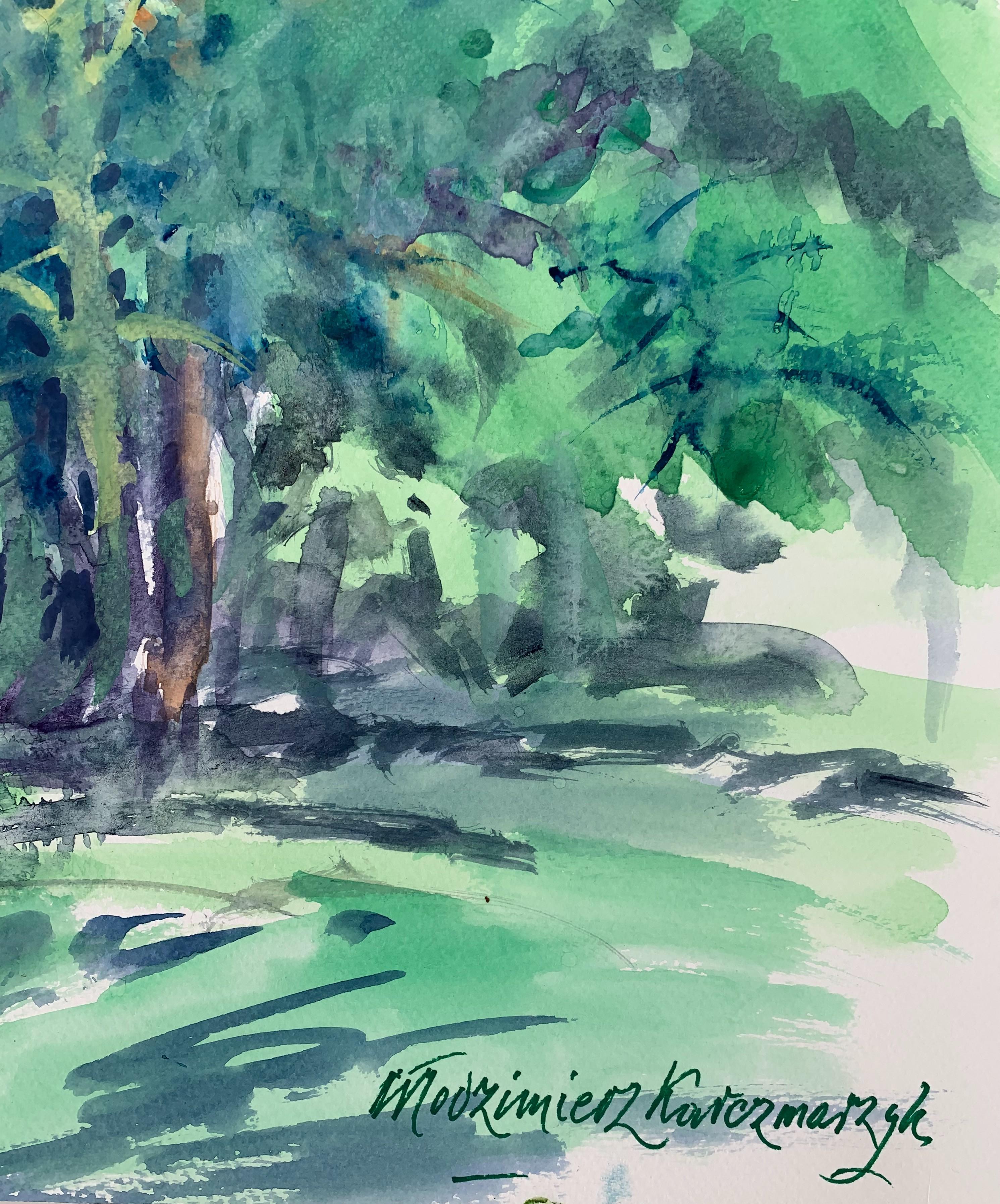 how to draw trees with watercolor