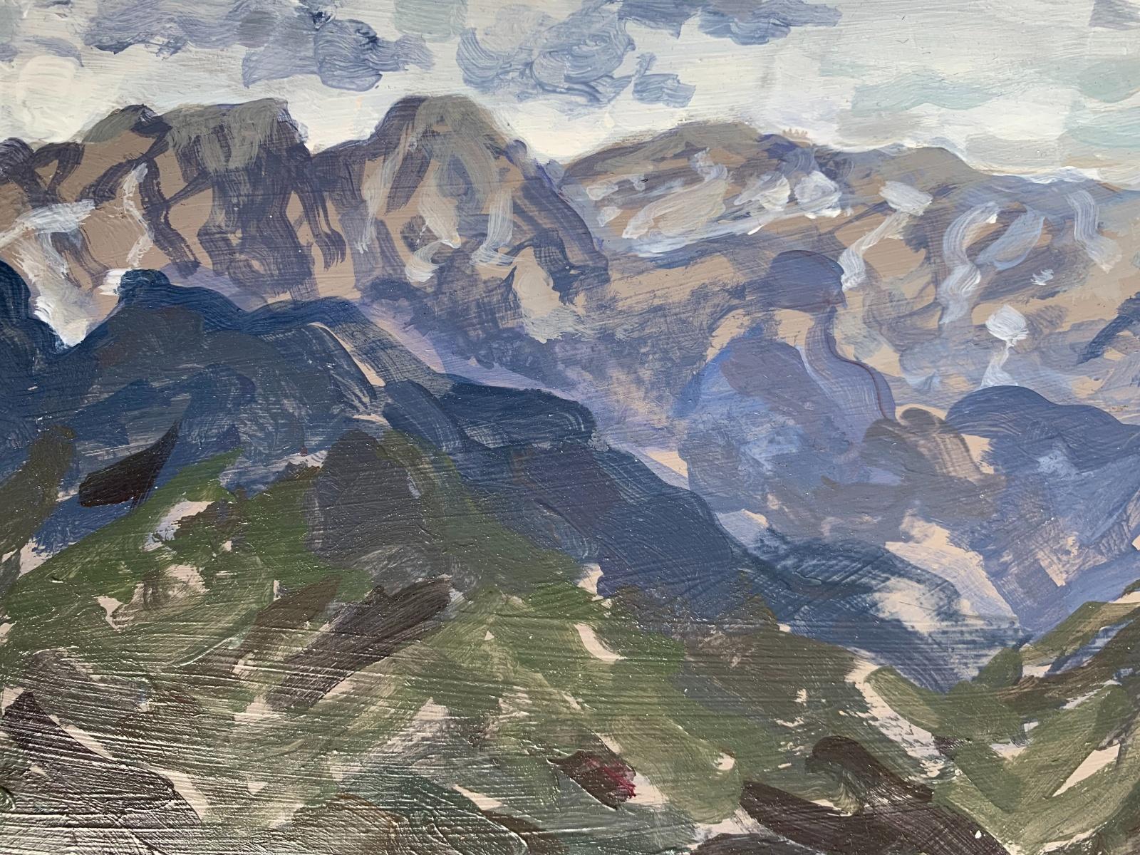 A landscape - Figurative Realistic painting, Mountain view, Oil - Painting by Agnieszka Staak-Janczarska