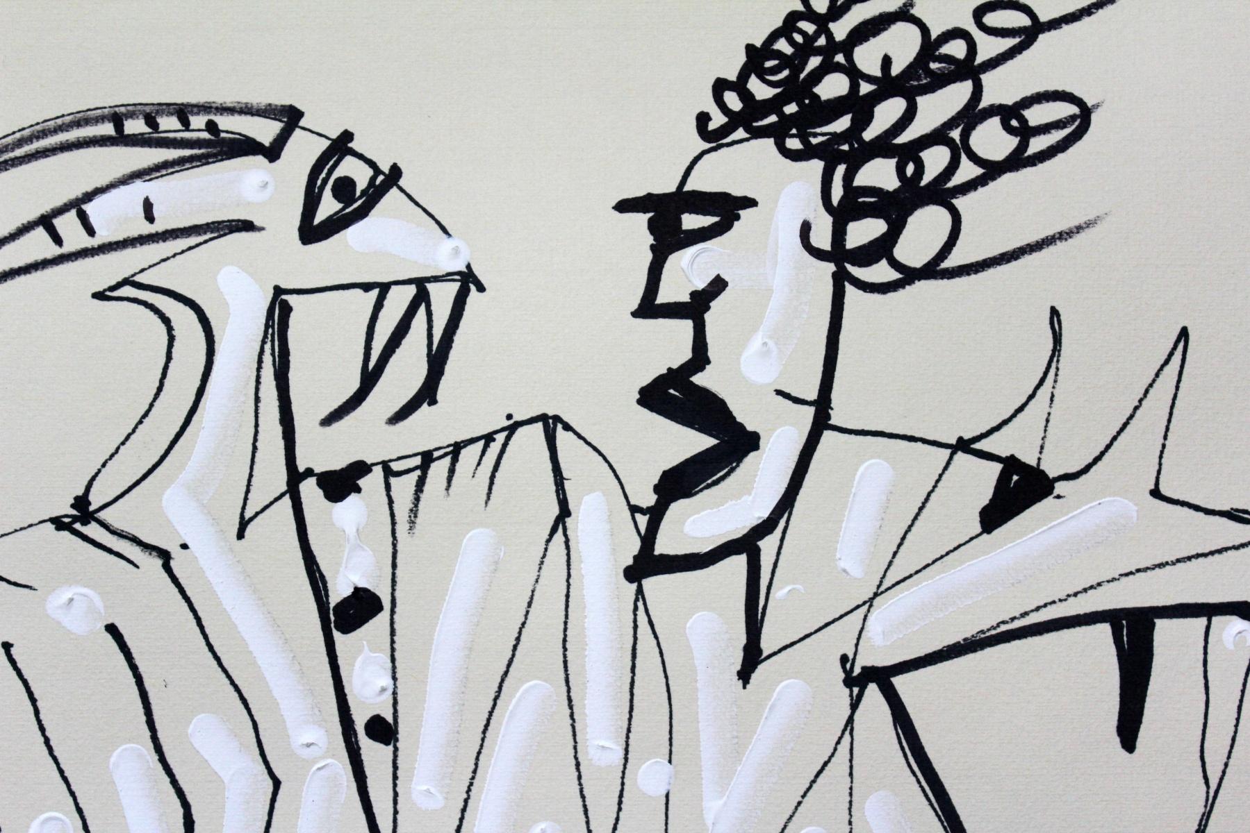 Chimere - Disegno contemporaneo a tecnica mista, Mitologia, Surreale, Bianco e nero - Abstract Drawing Grigio di Leszek Rózga