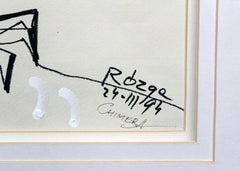 Chimeras - Contemporary mixed media drawing, Mythology, Surreal, Black & white