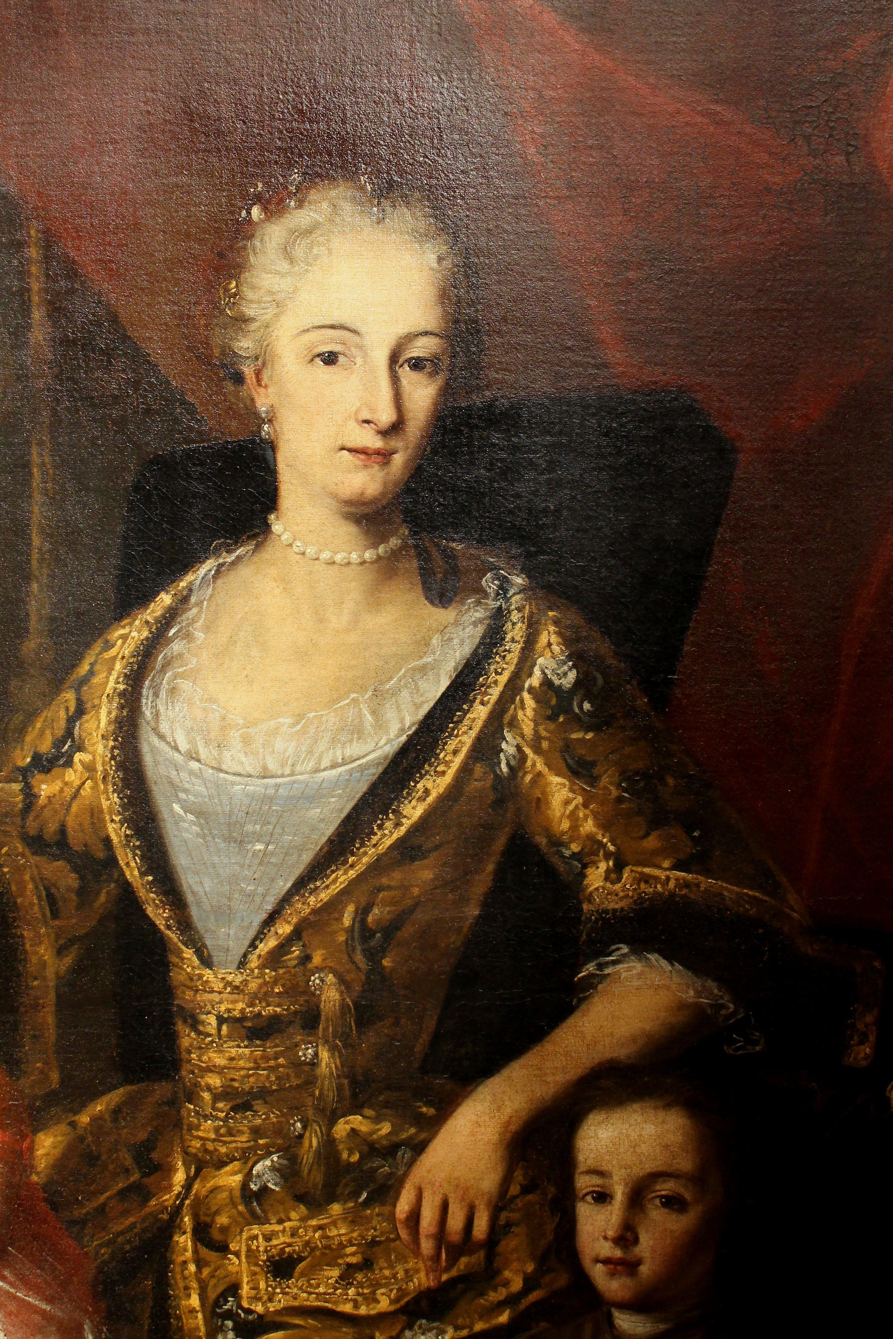 Öl auf Leinwand Gemälde, Porträt der italienischen Adelsfamilie des Grafen Zanardi im Angebot 1