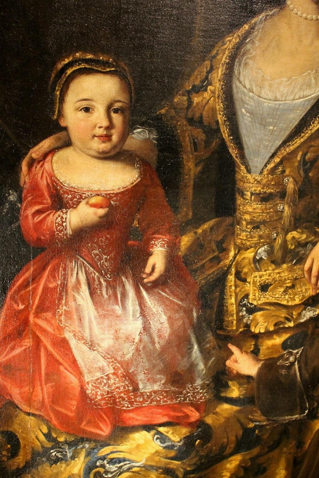 Öl auf Leinwand Gemälde, Porträt der italienischen Adelsfamilie des Grafen Zanardi im Angebot 4