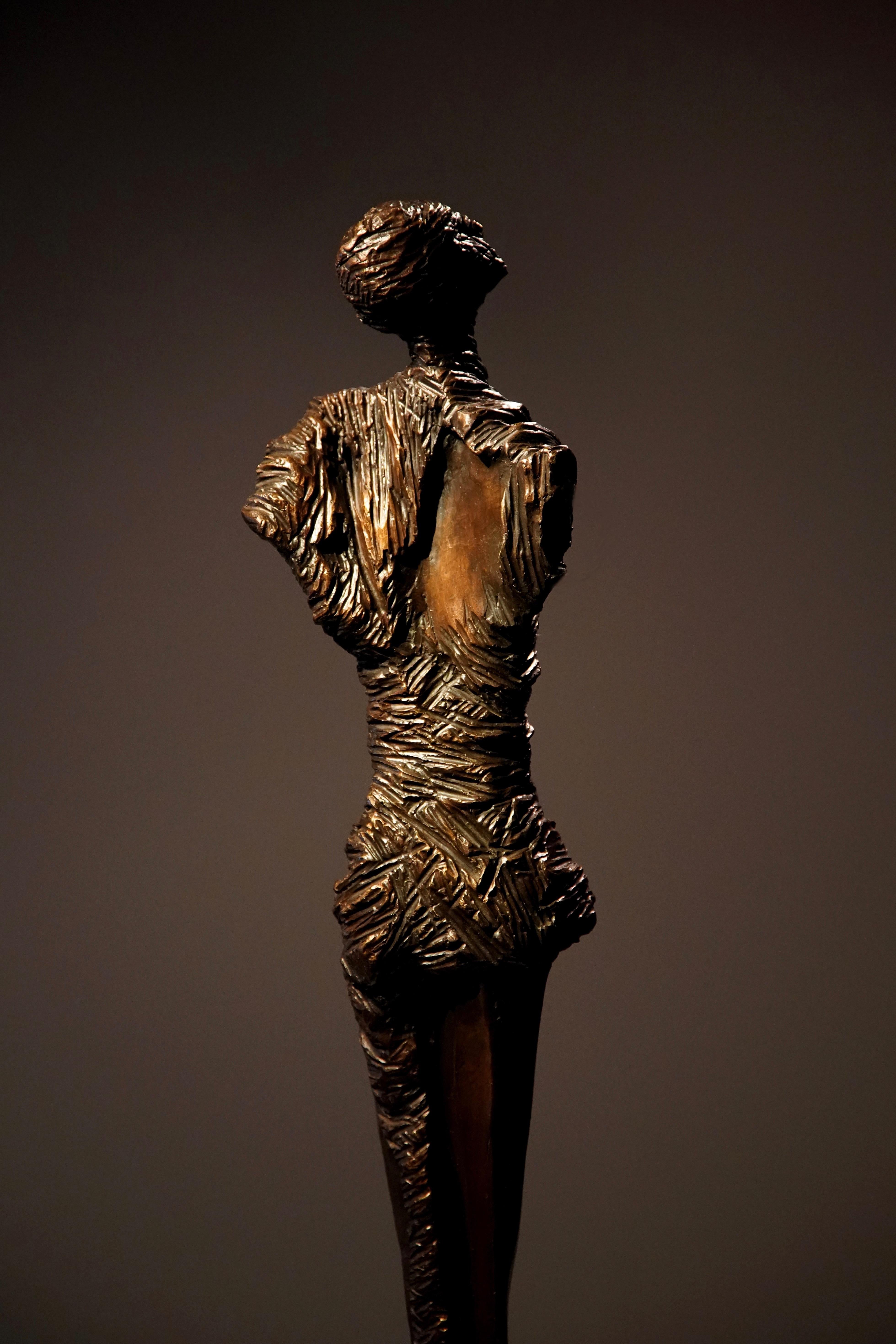 Bronze Sculpture “Surrender 8” - Gold Figurative Sculpture by Frank Arnold