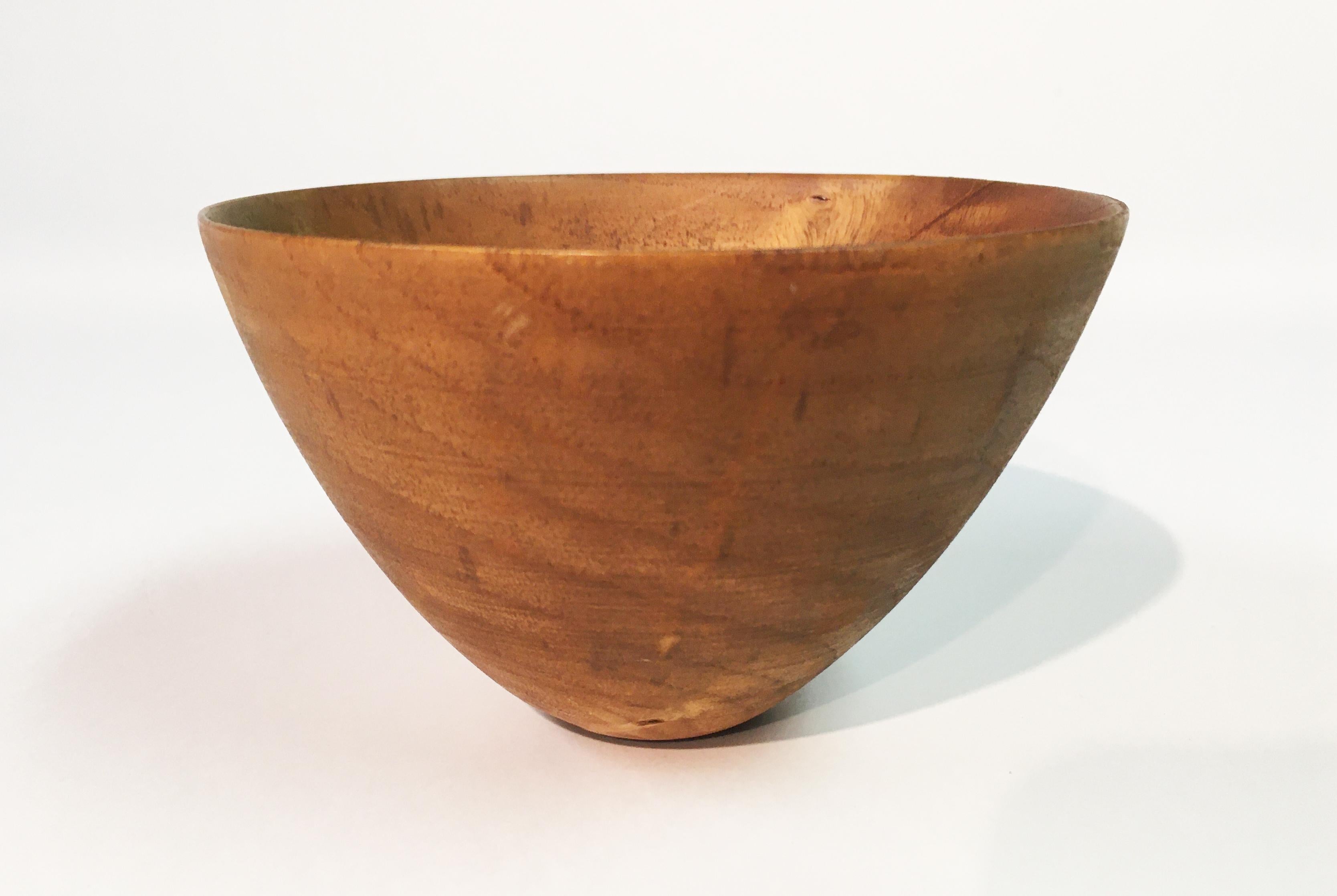 Trio of turned wood bowls by the internationally known American Sculptor, Designer and Craftsman, James L. Prestini, (1908-1993). Prestini’s masterful woodworking techniques were famous for rendering a most delicate porcelain like form, unsurpassed