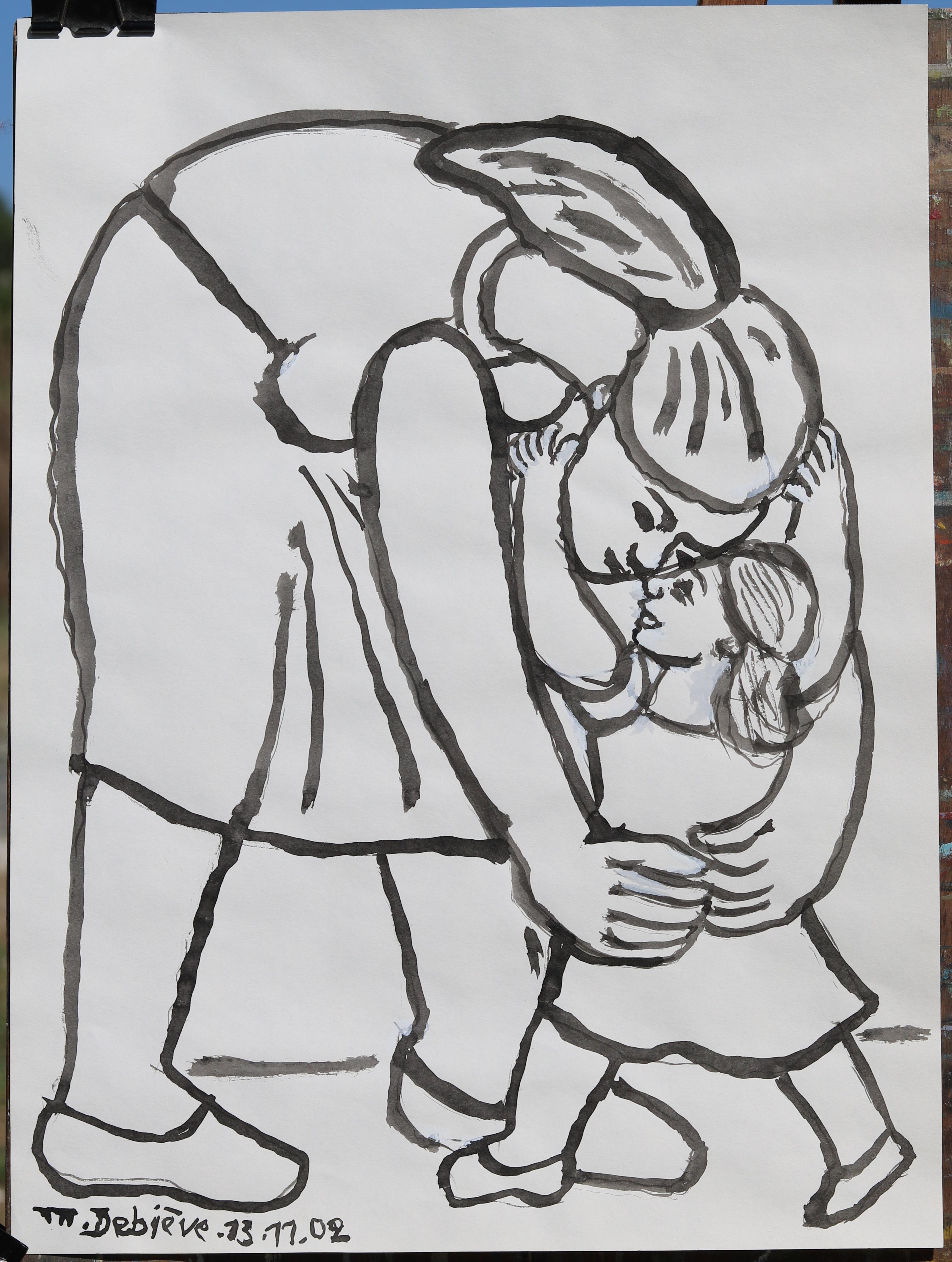 In my arms, Michel Debiève, 2002, unique piece, unframed For Sale 4