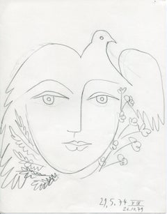 Femme-oiseau - XIX (19) - Raymond Debiève, unique piece, pencil drawing