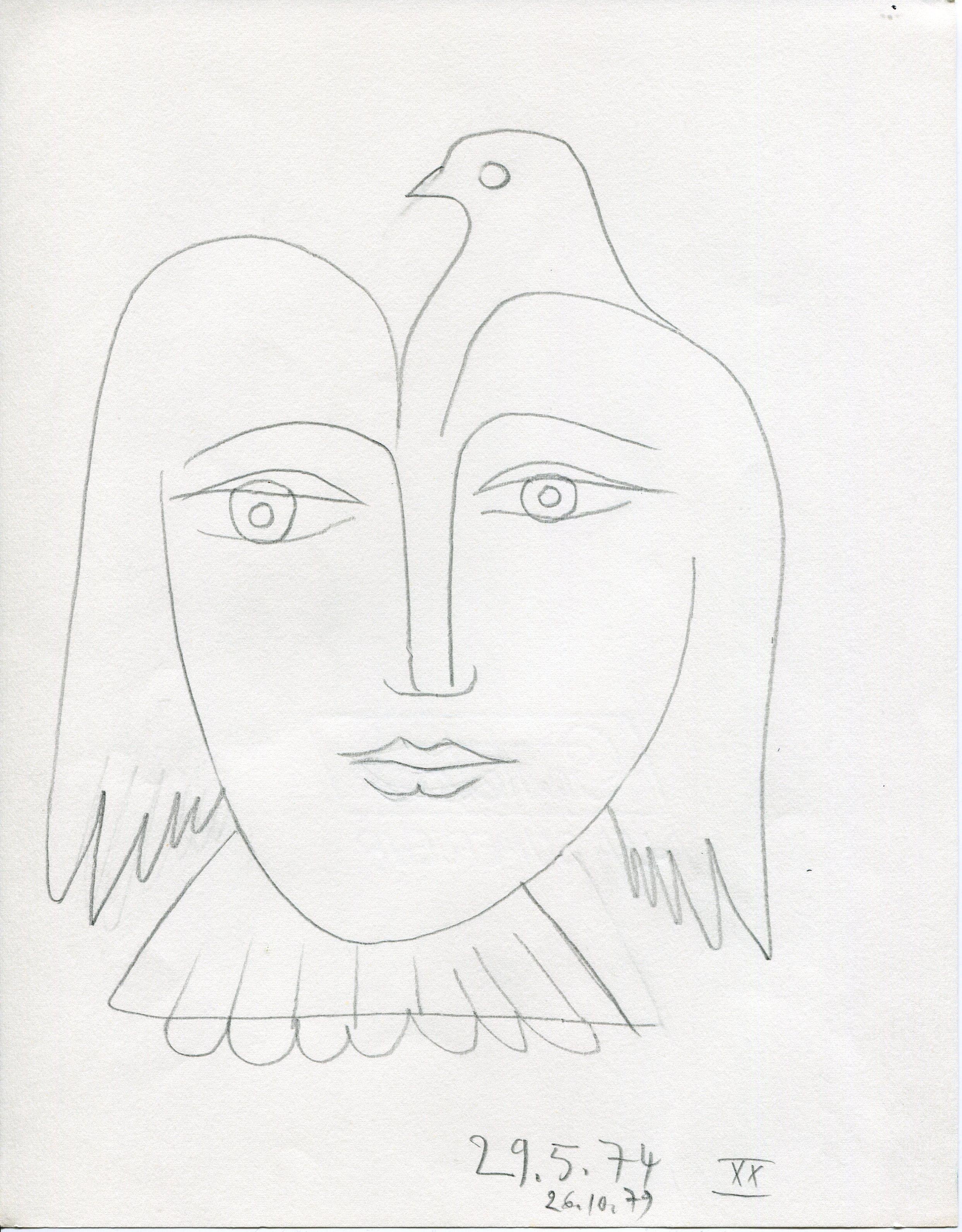 Raymond Debieve Abstract Drawing - Femme-oiseau - XX (20) - Raymond Debiève, unique piece, pencil drawing