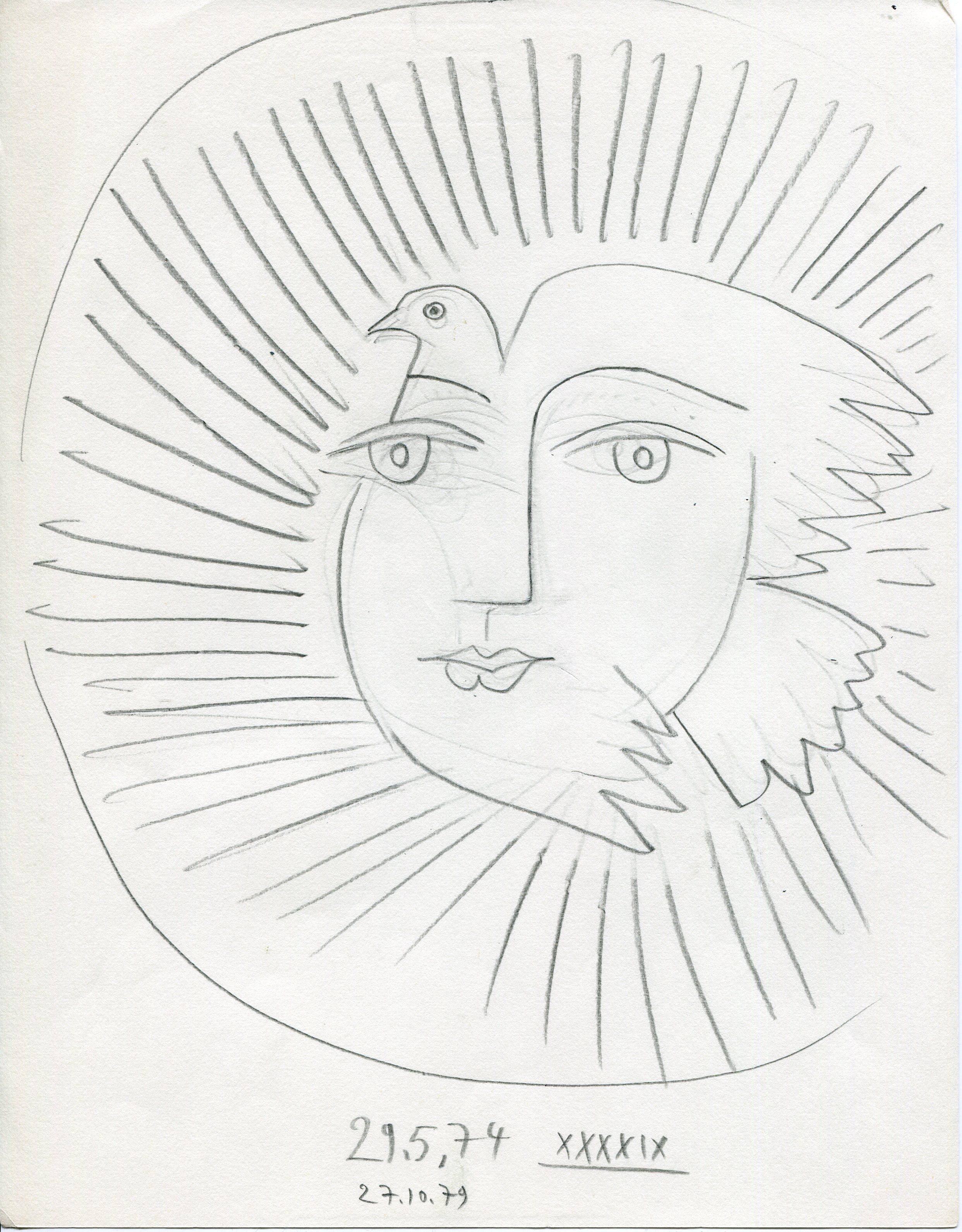 Raymond Debieve Abstract Drawing - Femme-oiseau - XXXXIX (49) - Raymond Debiève, unique piece, pencil drawing