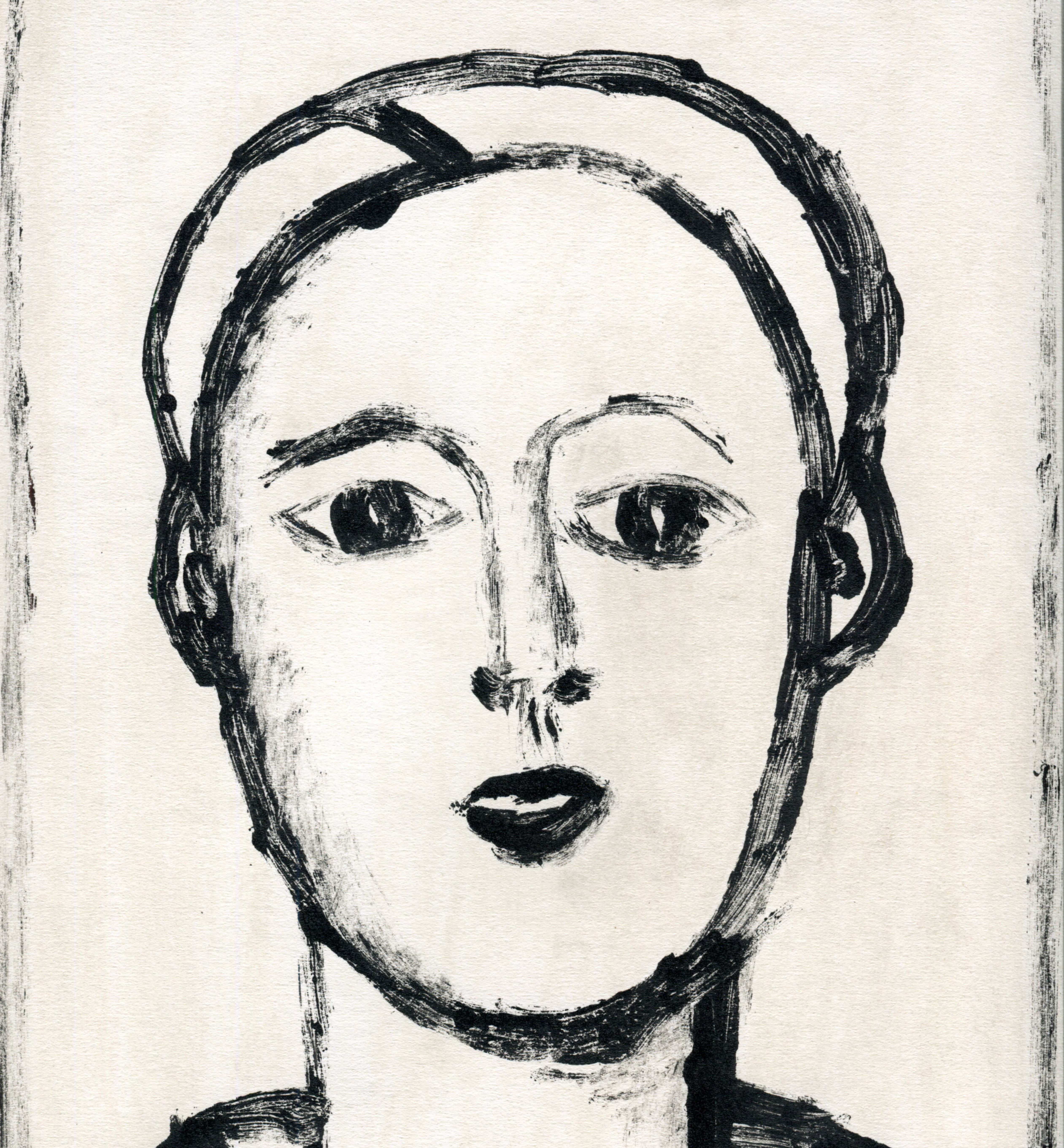 Jeune homme -  Monotype - Contemporary, French Artist Late 20th Century For Sale 1