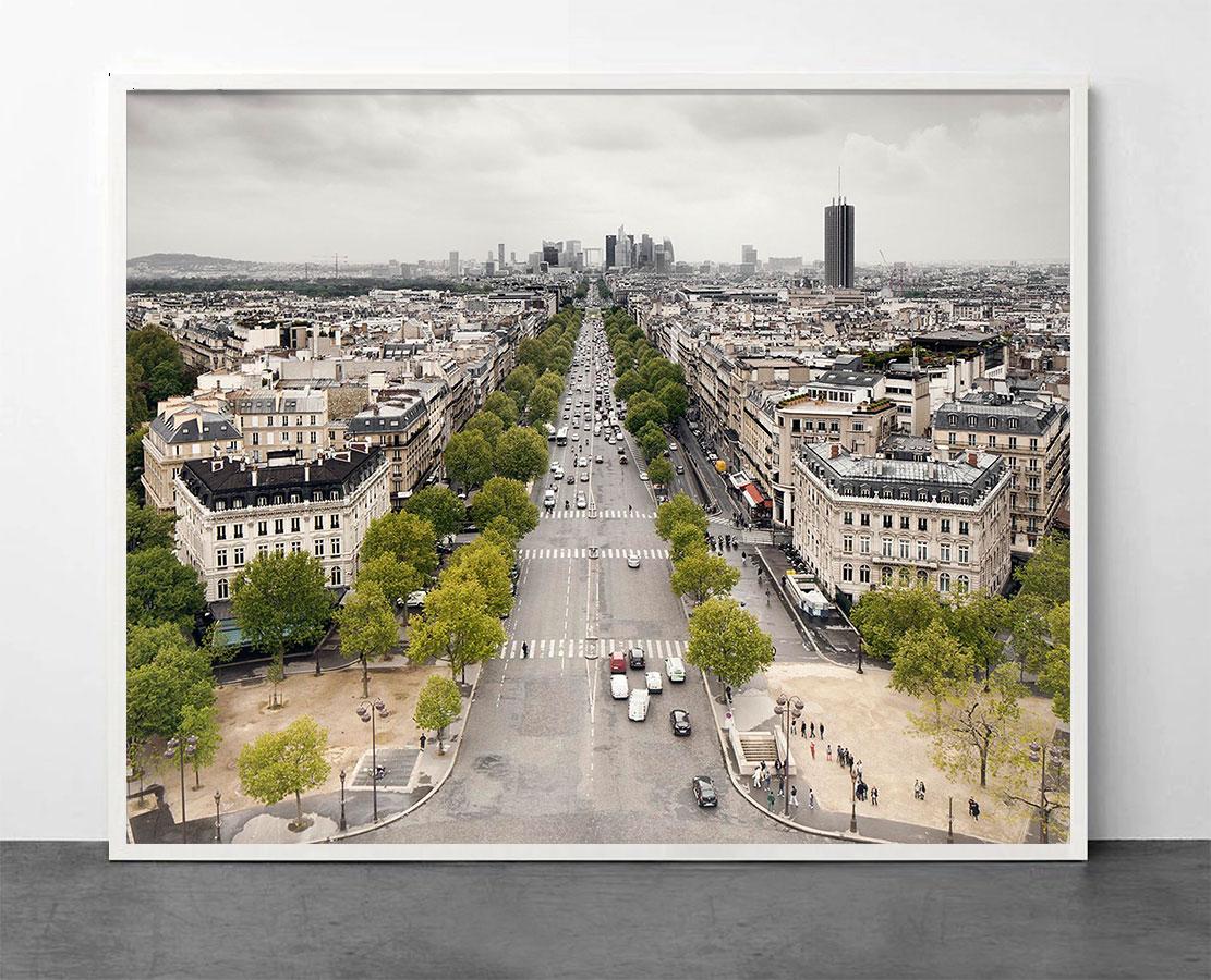 La Defense seen from The Arc de Triomphe, Paris, France - Photograph by Mac Oller