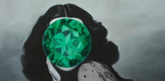 Smaragd aus der Spiegelstein-Serie (Porträtmalerei Hedy Lamarr)