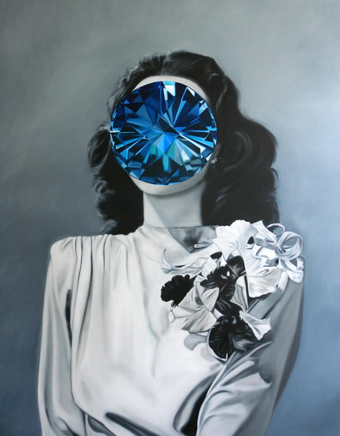 Topacio de la serie Piedra Espejo (Pintura Retrato - Hedy Lamarr)