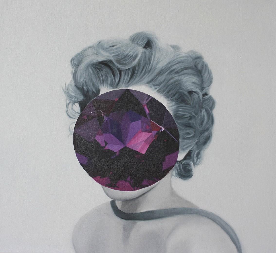 Amethyst aus der Spiegelstein-Serie (Porträtmalerei - Marilyn Monroe)