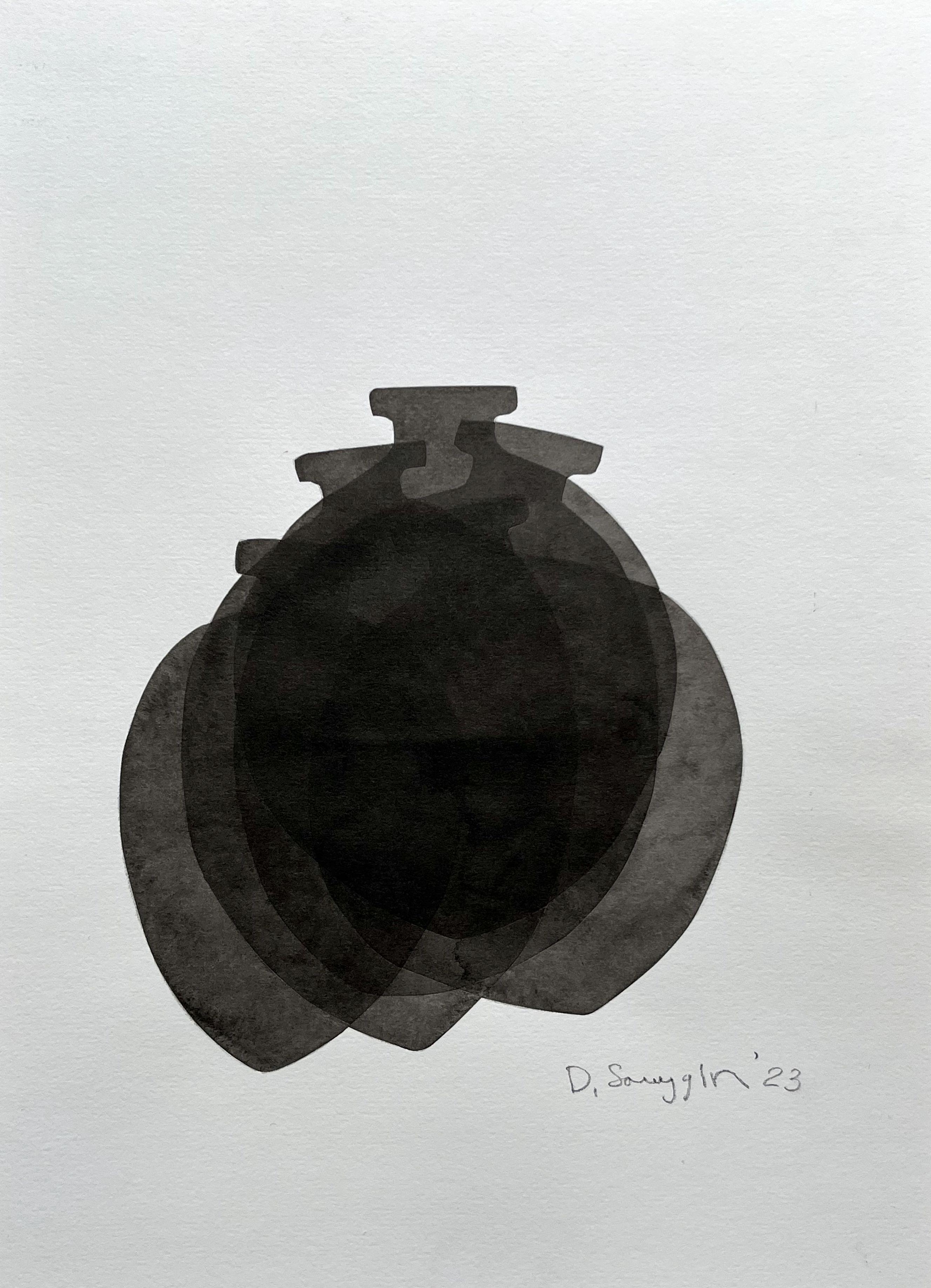  Figurative Ink Painting N.1 'Vessels' by Dmitry Samygin