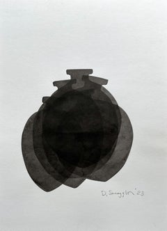 Figuratives Tintengemälde N.1 „Schalen“ von Dmitry Samygin