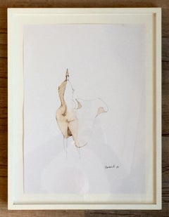 Study for High Wind, 1980 ink drawing by Lynn Chadwick for his bronze sculptures
