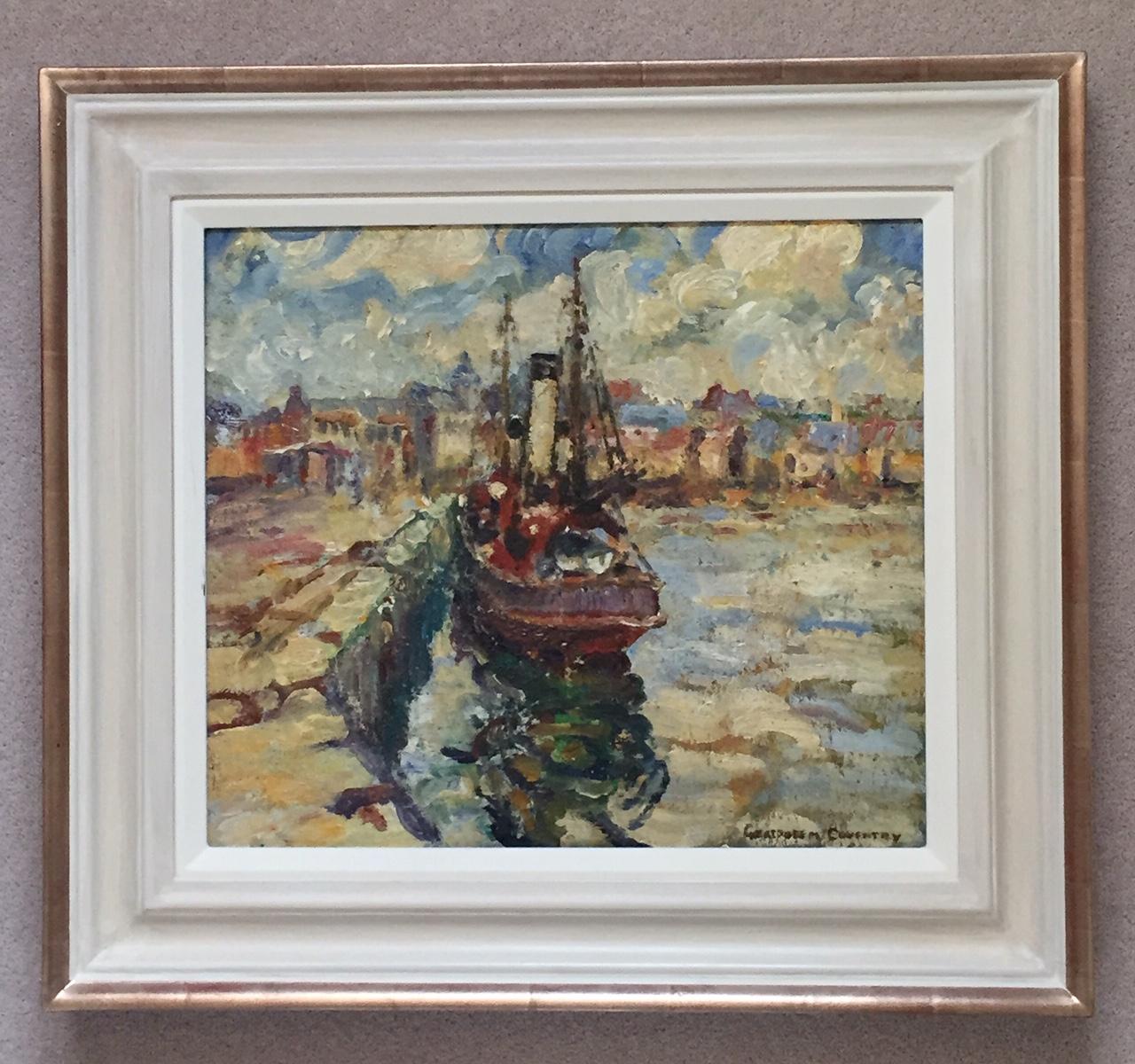 Steam Drifter, oil on canvas, Marine, Scottish colourist style, Gertrude Coventry (Impressionismus), Painting, von Gertrude Mary Coventry