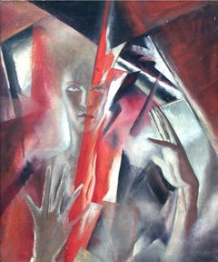 Destruction of thought by Joseph Webb ARE, Semi abstract, surreal, mystic figure