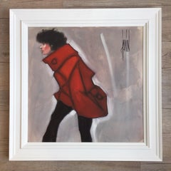 Bravant l'hiver by David Jamin, French artist, warm red winter coat