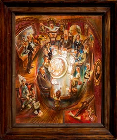 Vintage American Modernist Painting, "Happy Birthday Gramma", 1939, Oil on Canvas