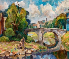 American Impressionist Oil Painting, Circa 1940, "Menomonee Falls Wi"