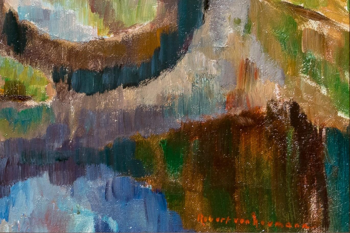 Amerikanisches impressionistisches Ölgemälde, ca. 1940, „Menomonee Falls Wi“ im Angebot 2