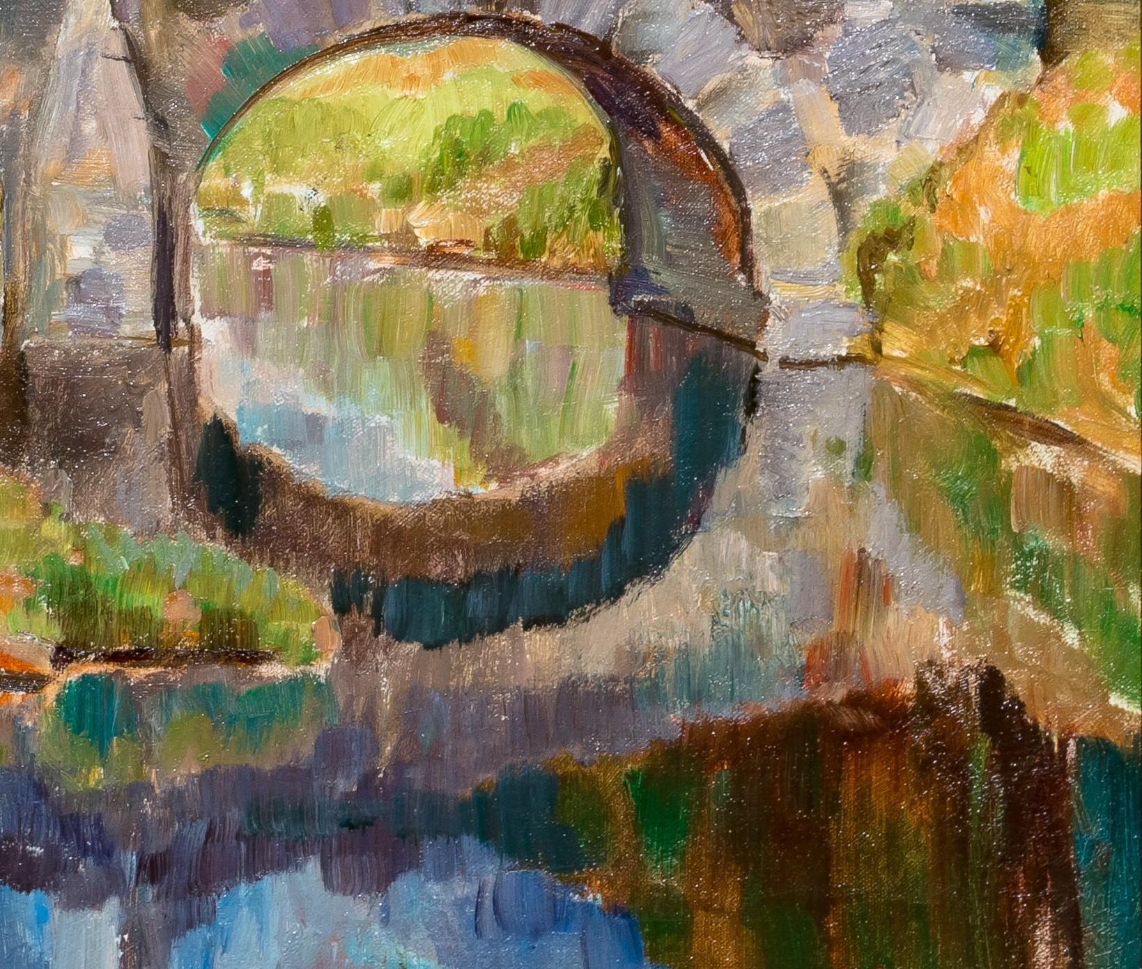 Amerikanisches impressionistisches Ölgemälde, ca. 1940, „Menomonee Falls Wi“ im Angebot 1