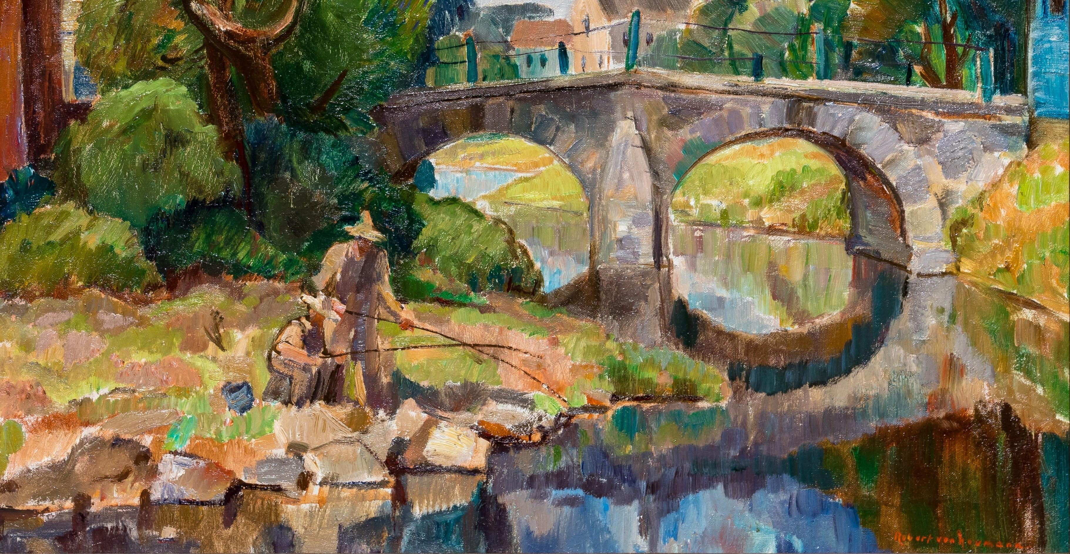 Amerikanisches impressionistisches Ölgemälde, ca. 1940, „Menomonee Falls Wi“ (Amerikanische Moderne), Painting, von Robert von Neumann
