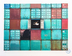 The Ballerina Jumping in Containers Le Havre France 2014 by JR 