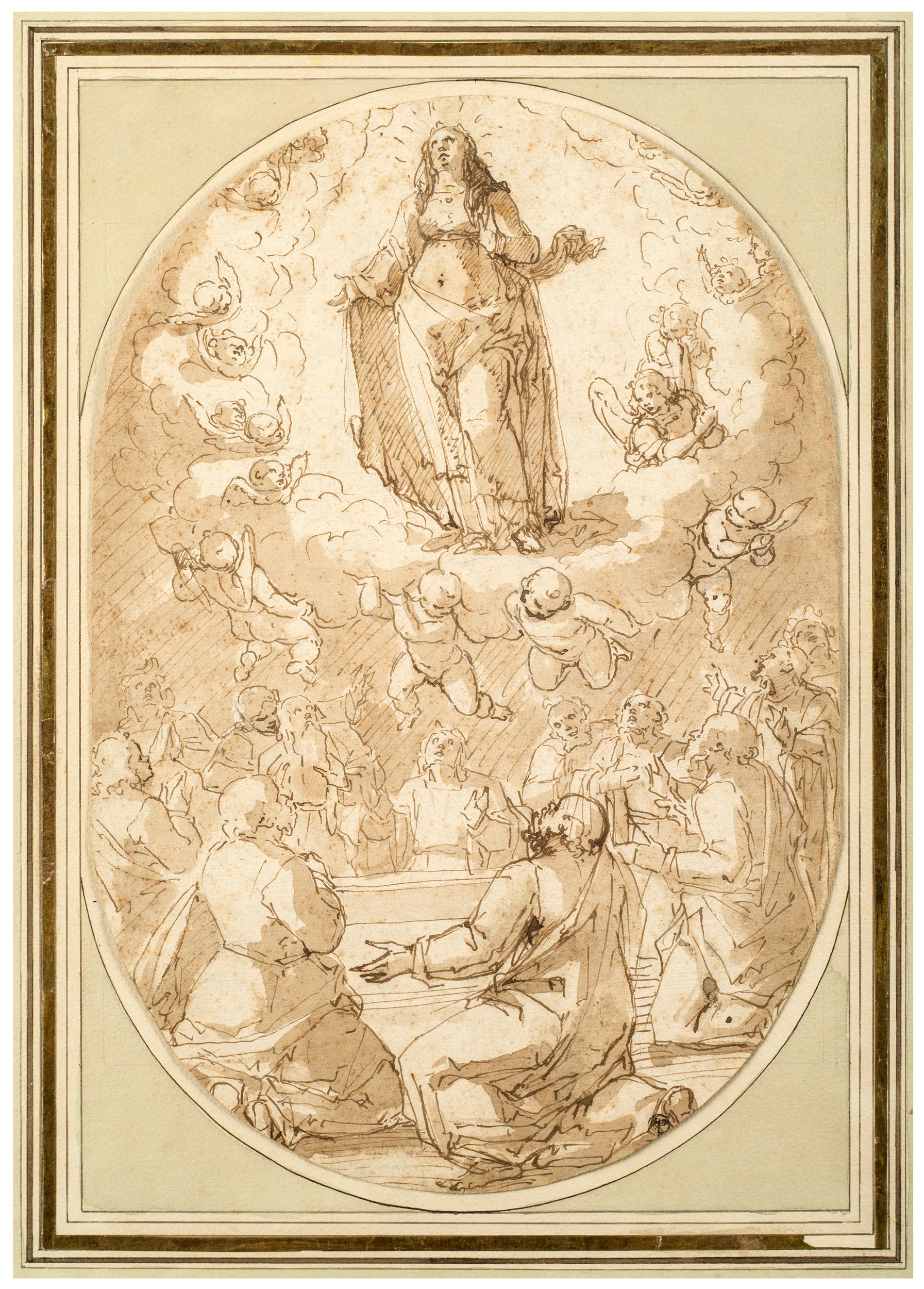 Giovanni Battista Paggi Figurative Art - The Assumption of the Virgin