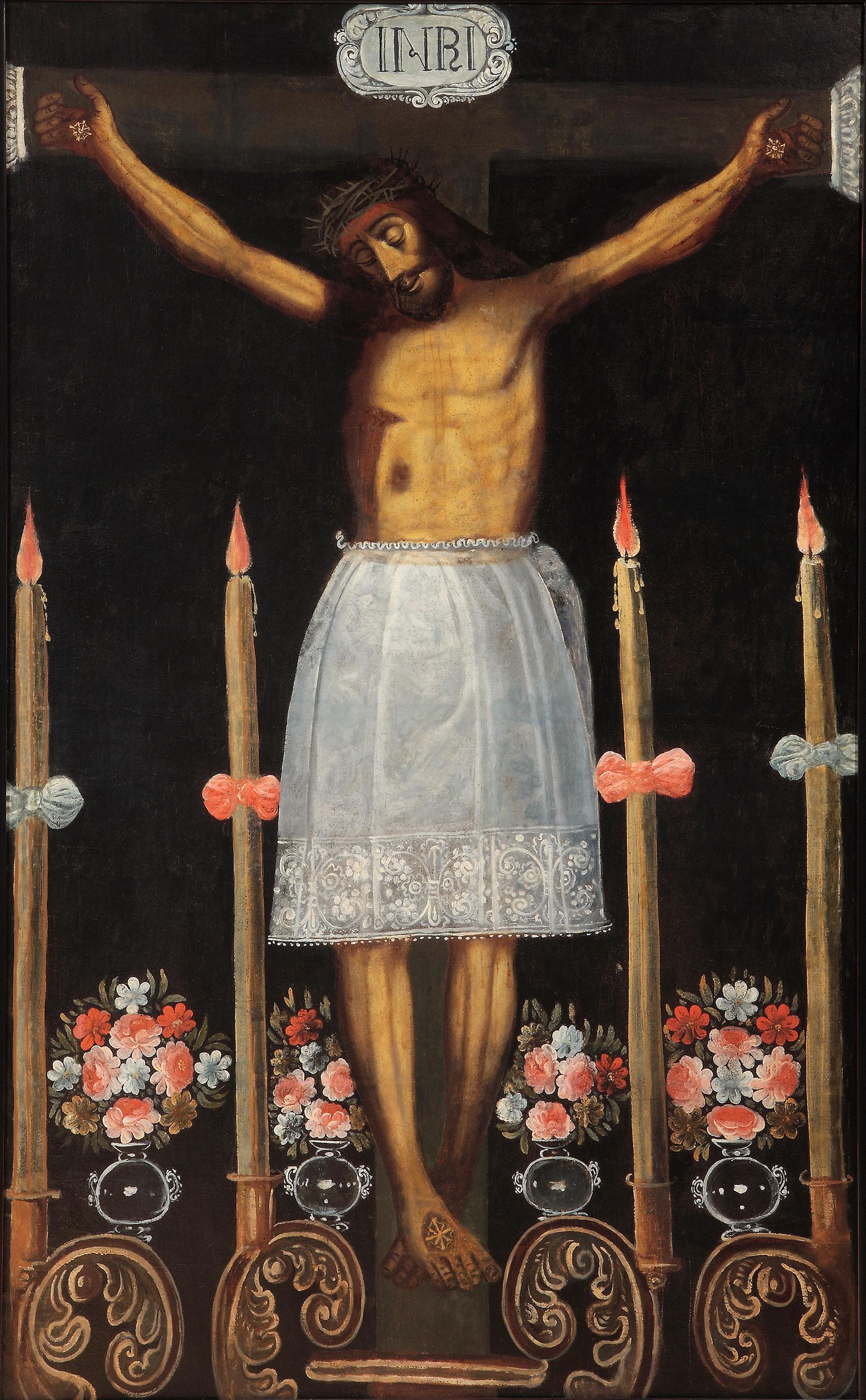 Unknown Figurative Painting - Christ of the Earthquakes (Señor de los Temblores)