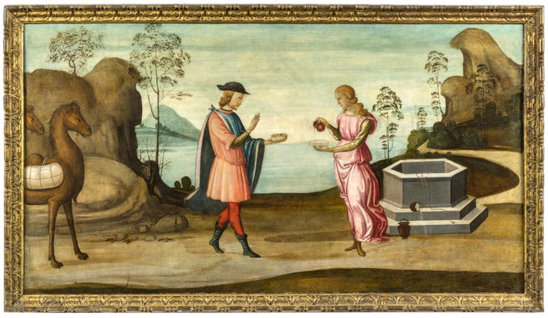 <i>Rebecca at the Well</i>, ca. 1500, by Master of the Apollo and Daphne Legend, offered by Robert Simon Fine Art