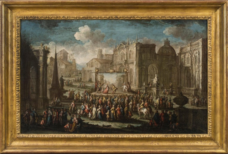 <i>A Performance from the Commedia dell’Arte Set in a Piazza</i>, 1725–30, by Gherardo Poli and Giuseppe Poli