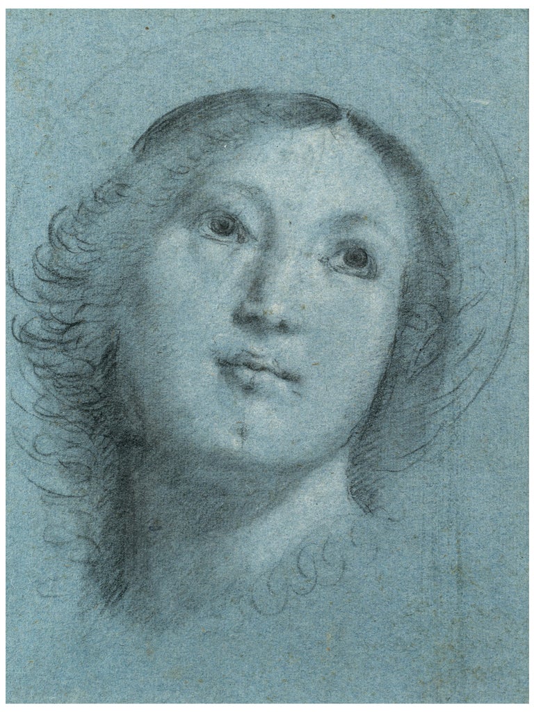 Bernardino Lanino Figurative Art - Head of a Female Saint