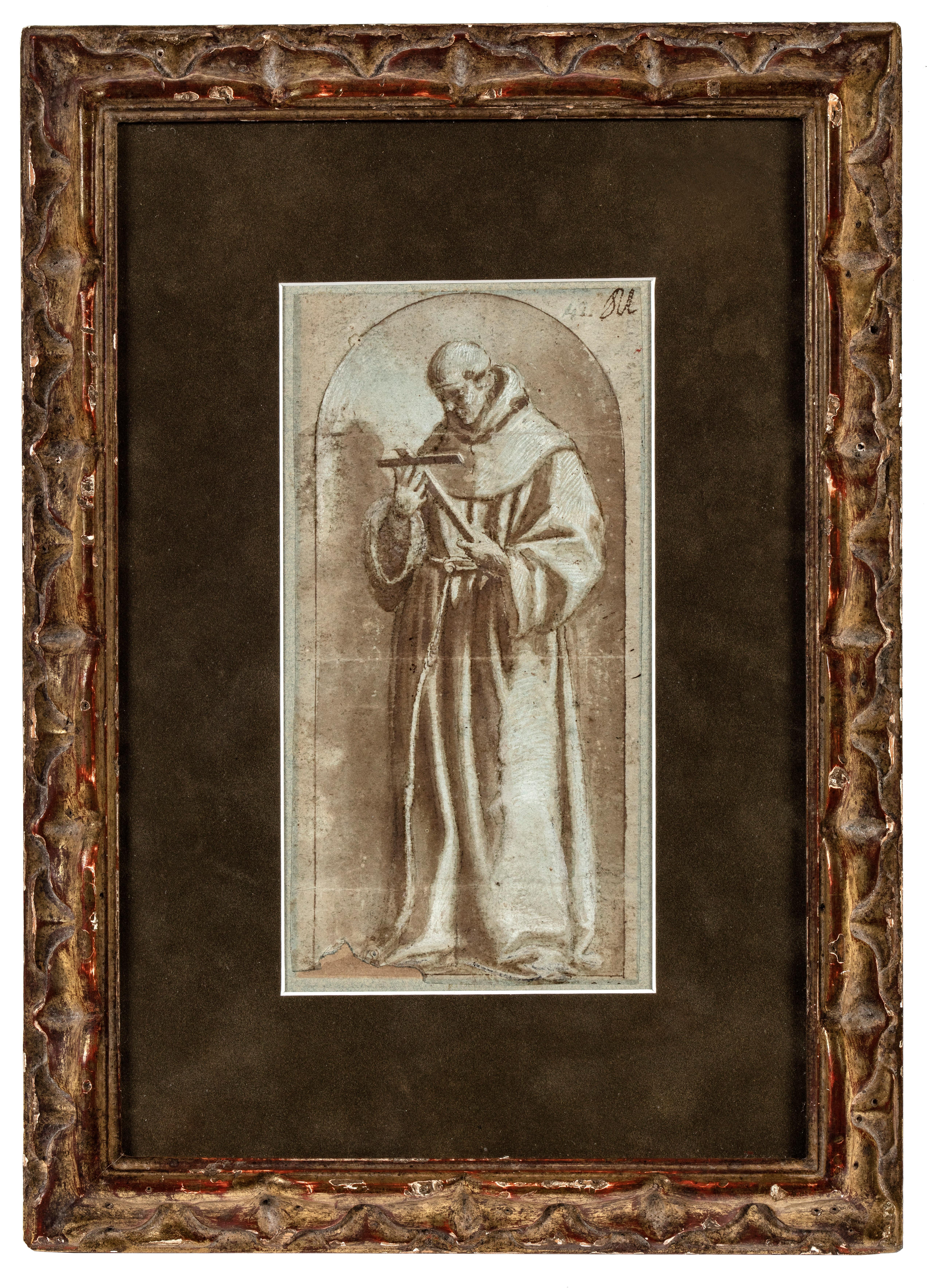 Studie eines franziskanischen Heiligen, wahrscheinlich San Diego de Alcalá – Art von Vicente Carducho