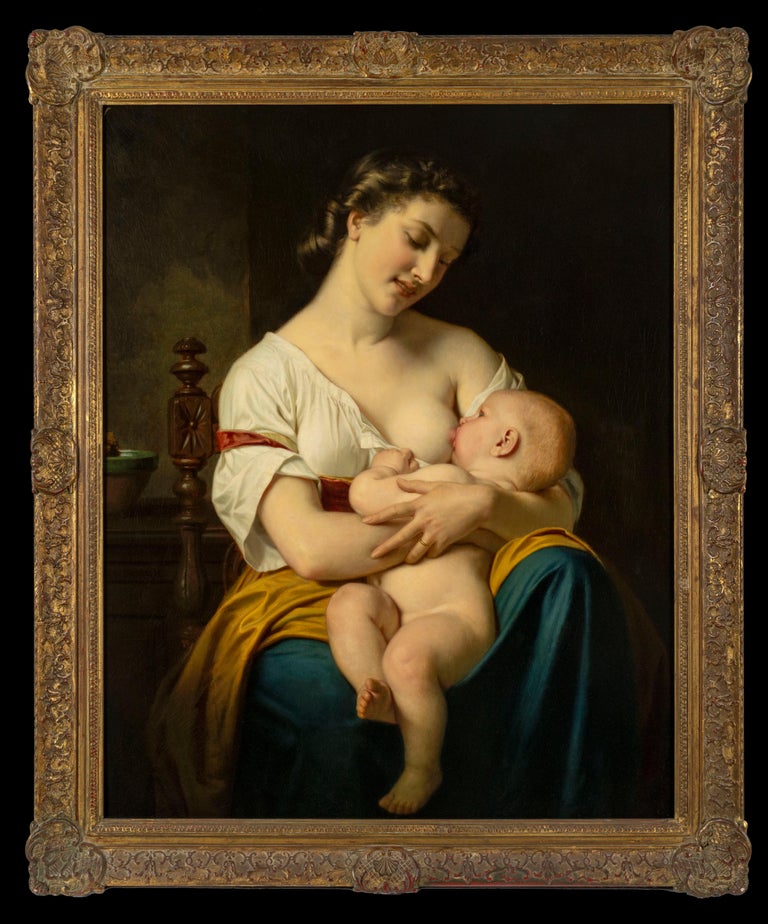 <i></noscript>A Young Mother (Une Jeune Mère)</i>, 1865, by Hugues Merle