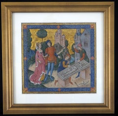 An Aristocratic Couple Observing the Carving of a Tomb Effigy for a Knight