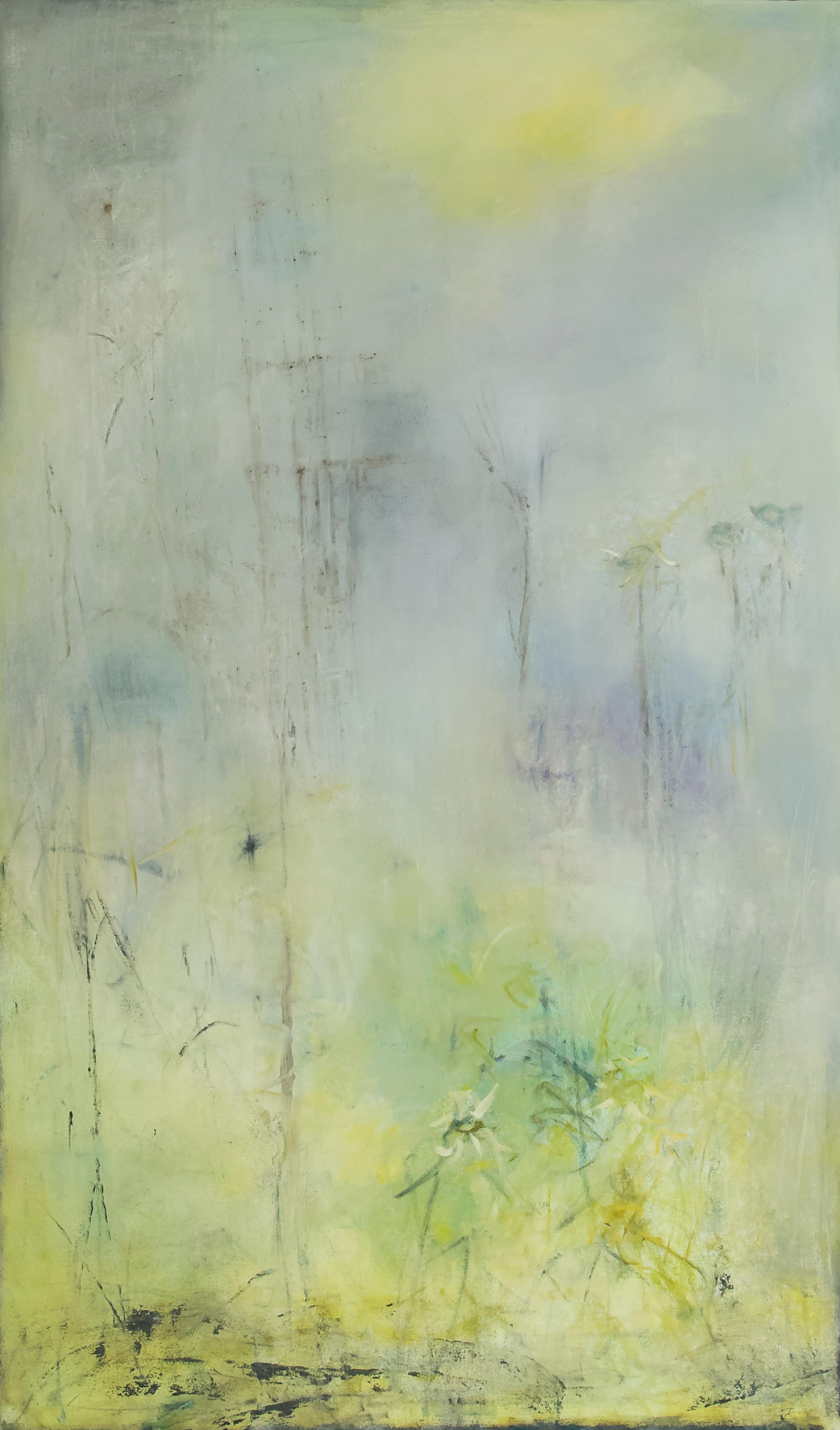 Martin Jardel Landscape Painting - Nivose,  French, Mid Century atmospheric abstract in layered encaustic wax