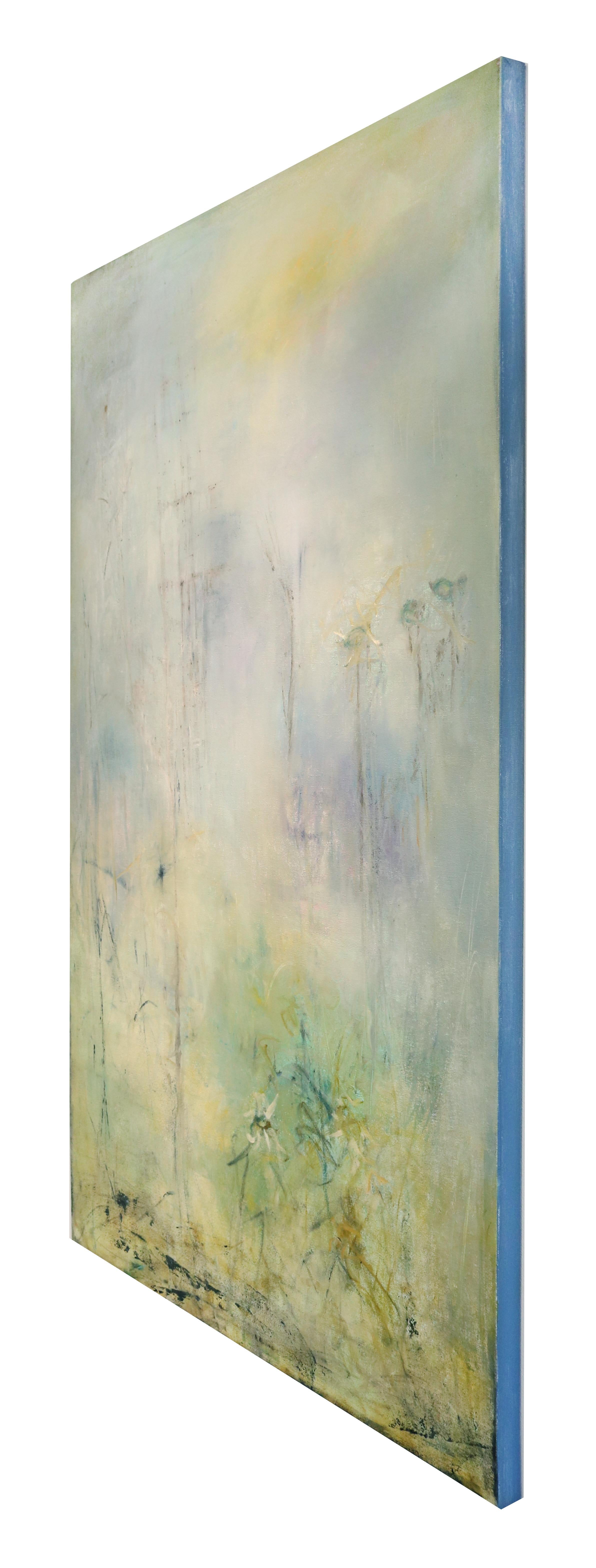 Nivose,  French, Mid Century atmospheric abstract in layered encaustic wax - Beige Landscape Painting by Martin Jardel