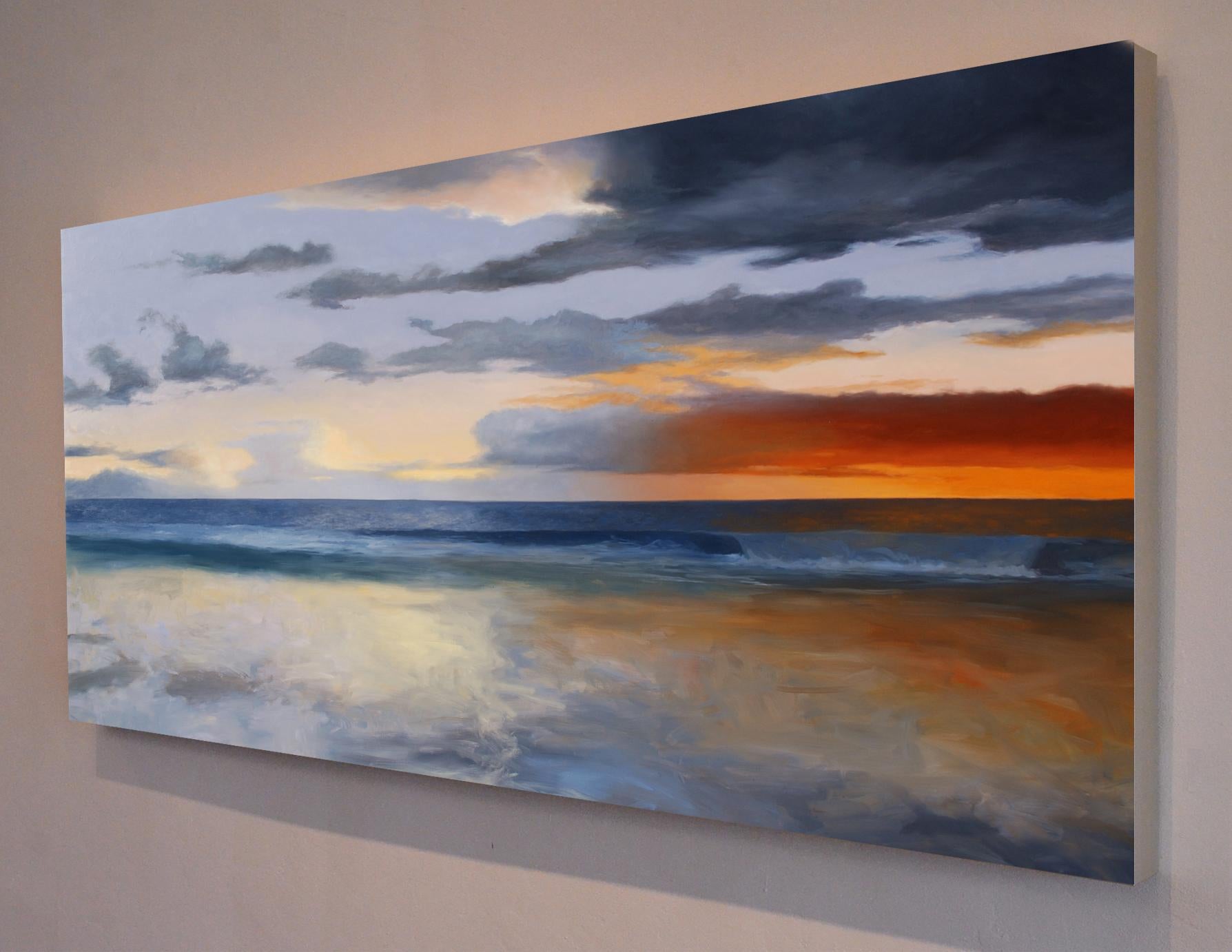 A Passing Brilliance, contemporary realism seascape, oil on panel, framed - Painting by Denny Holland