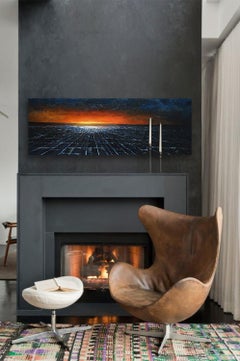 Near Light, Mid Century Realism Los Angeles night scene, oil on panel, framed