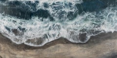 Shelter Cove, ocean seascape, abstract realism encaustic on panel