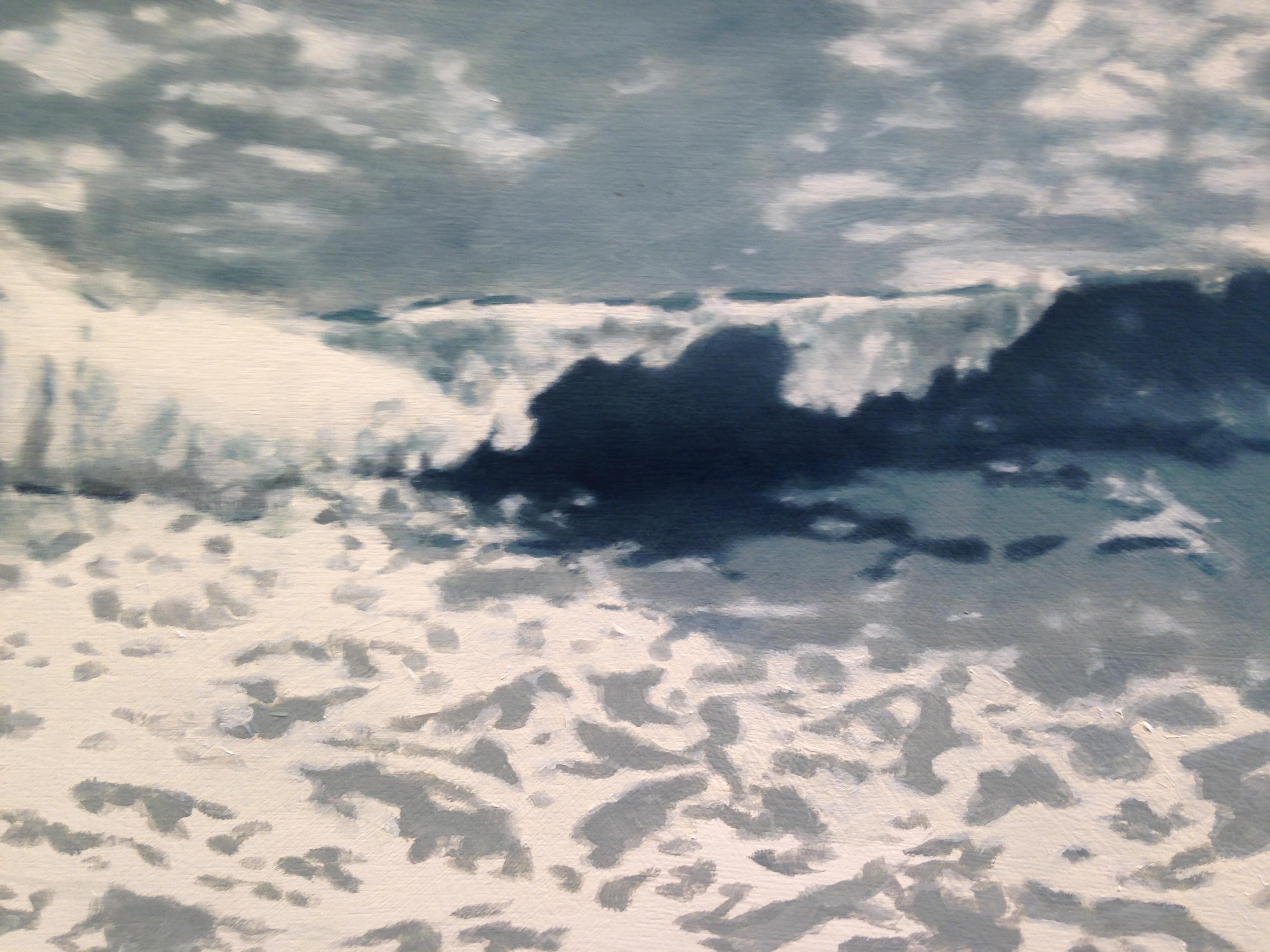 Ocean Beach 1, atmospheric contemporary realism, oil on panel - Painting by Philip Ludwig