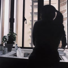Dishes,  Mid Century figurative realism, oil on panel