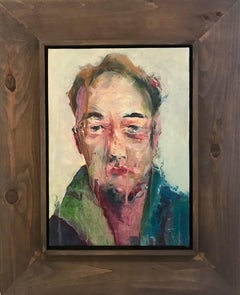 "Untitled" Expressionism, Acrylic on Paper, Artist Framed, Raiman Rodriguez Moya
