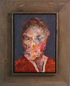 "untitled" Expressionism, Acrylic on Paper, Artist Framed, Raiman Rodriguez Moya