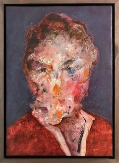 "untitled" Expressionism, Acrylic on Paper, Artist Framed, Raiman Rodriguez Moya