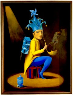 "VIsionary" Anthony Ardavin, Cuban Art, Surrealism, Oil on Wood Panel, 2017