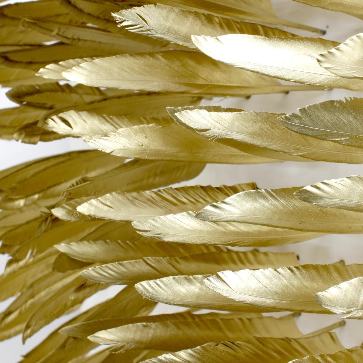 Vertical Golden Feathers, Gold Leaf, Specimen For Sale 1