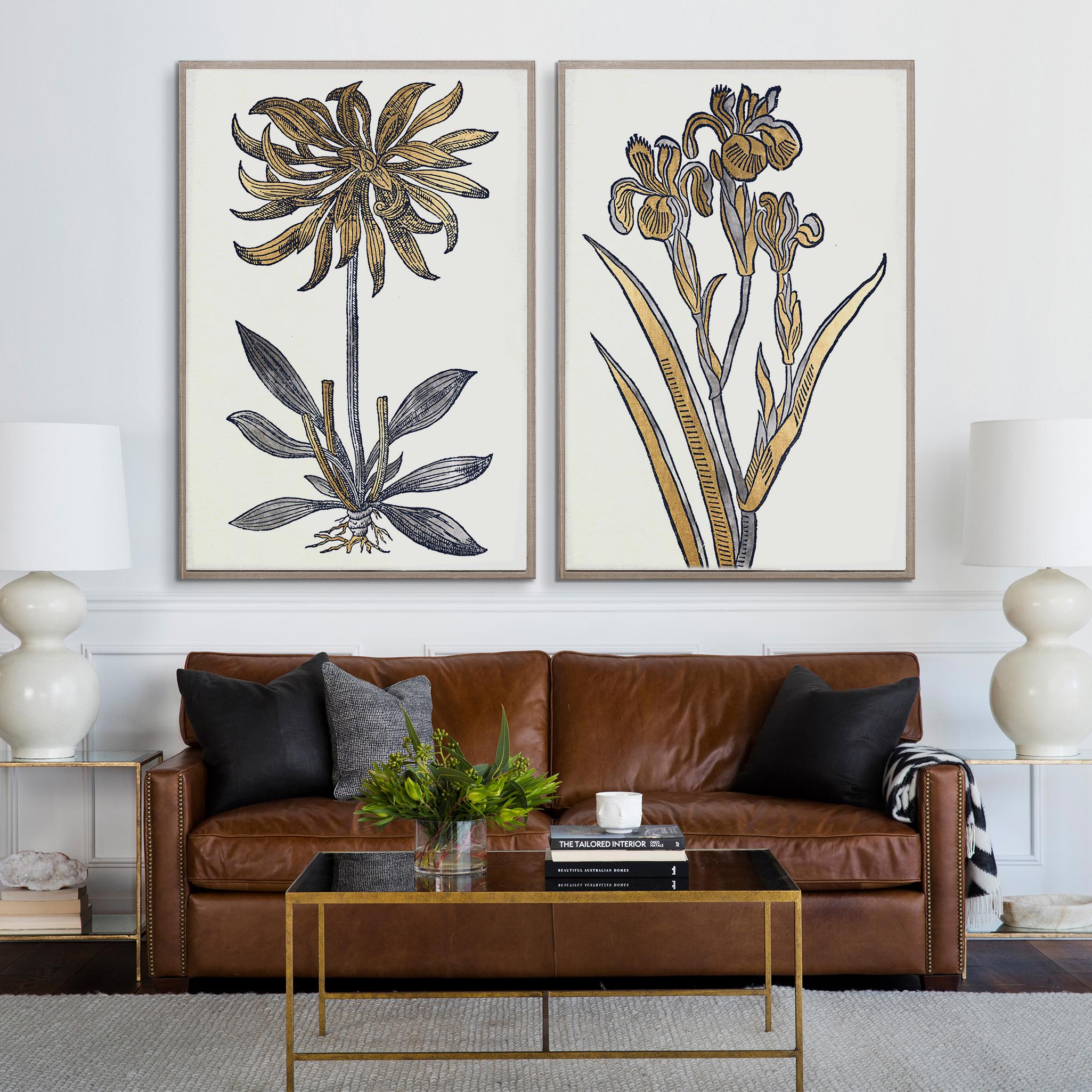 Historical Botanical 3, Gold Leaf, Unframed For Sale 1